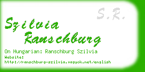 szilvia ranschburg business card